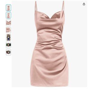 ZAFUL Women's Satin Sleeveless Spaghetti Strap Mini Dress